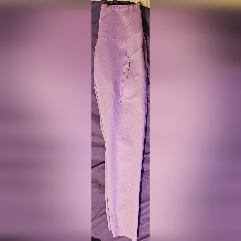 Nike Light Purple Leggings And Athleta Floral Leggings